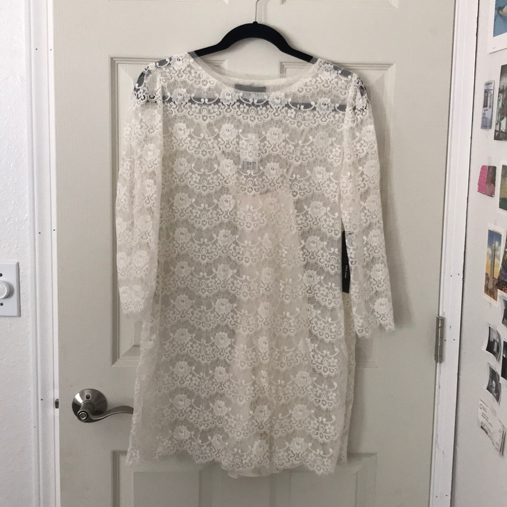 Ivory Lace Dress with Slip Dress underneath